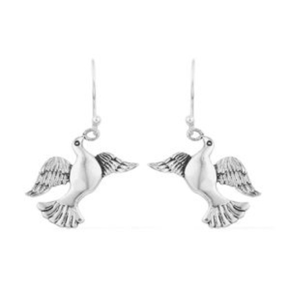 Artisan Crafted Dove Earrings in Sterling Silver